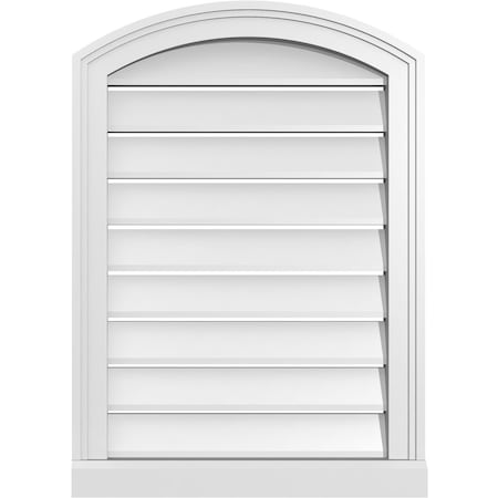 Ekena Millwork Arch Top Surface Mount PVC Gable Vent w/ 2"W x 2"P Brickmould Sill Frame, 20"W x 26"H GVPAR20X2603SN